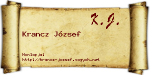 Krancz József névjegykártya