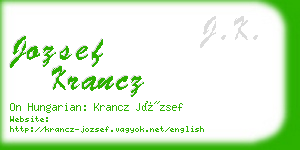 jozsef krancz business card